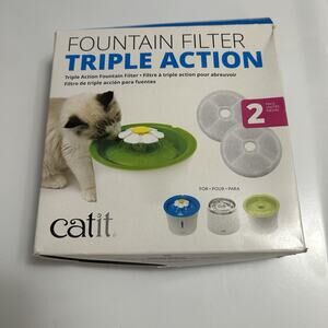 Catit Triple Action Fountain Filters 2pk NEW IN BOX 43745